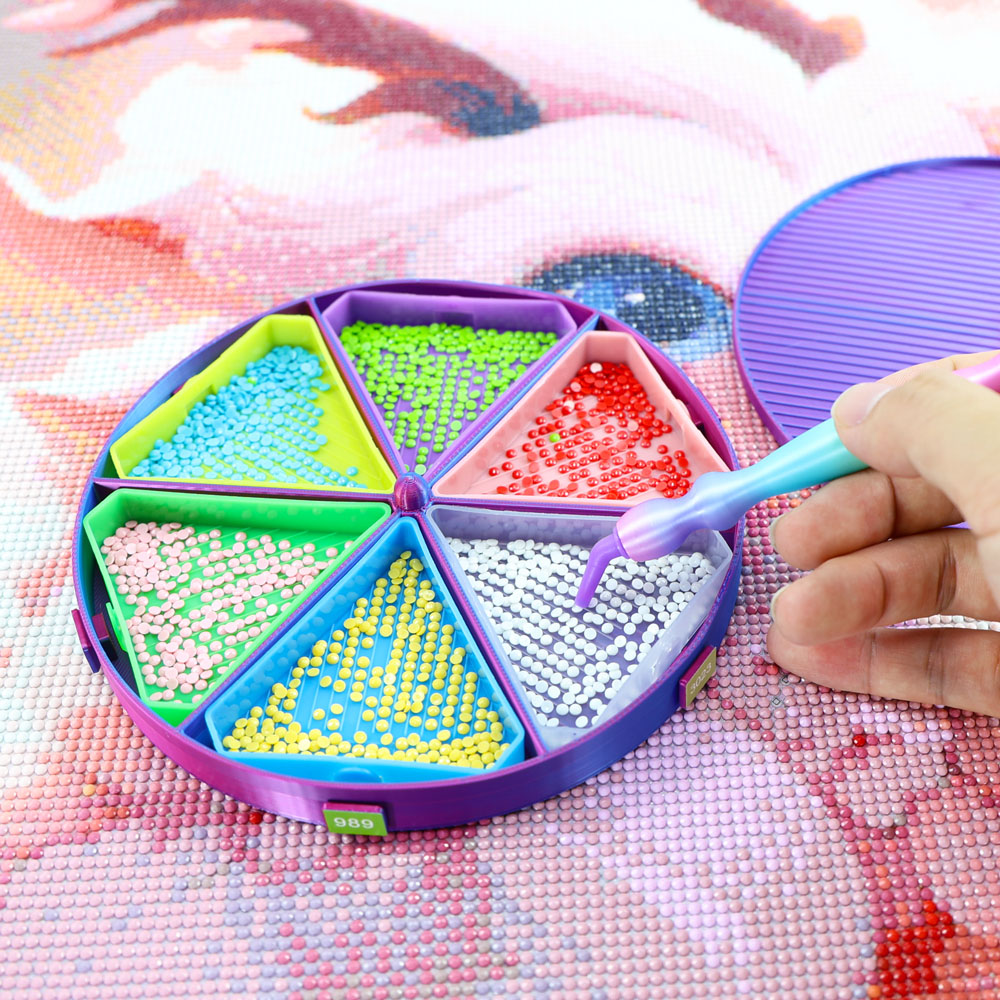 Embroidery Kit Starter - Bandeja organizadora de cuentas de rotación,