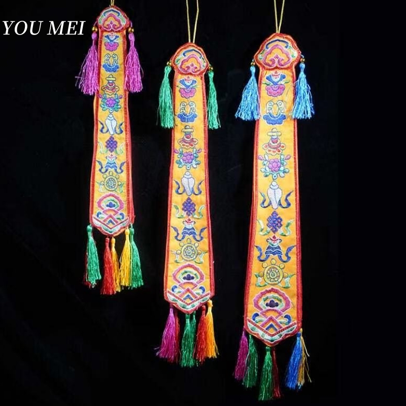 Embroidery Handicraft - Ocho banderas auspiciosas hechas a mano