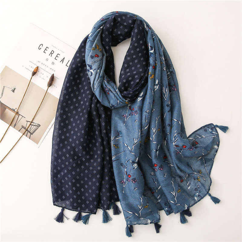 Embroidery Shawl - Bufanda Hijab con estampado de flores