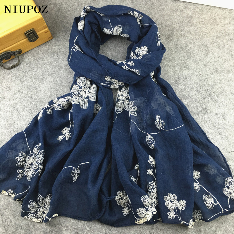 Embroidery Shawl - Foulard bordado étnico para mujer, bufanda