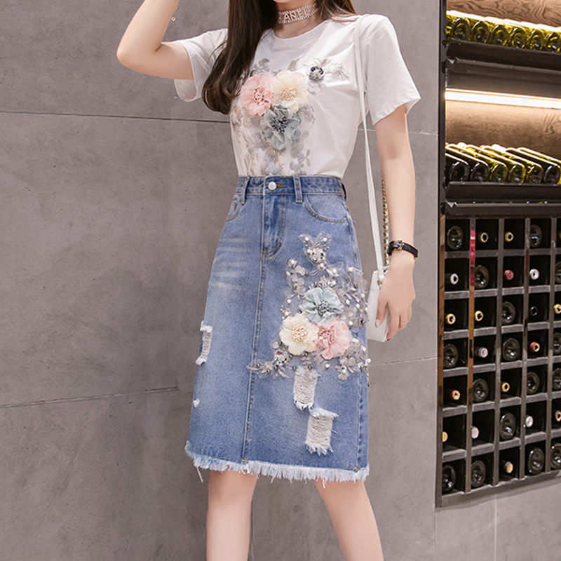 Embroidery Tshirt - Camisetas de flores 3D con bordado