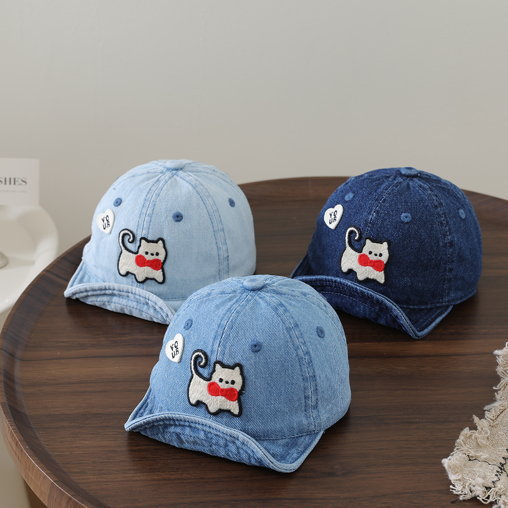 Embroidery Cat - Gorra de béisbol infantil lavable de
