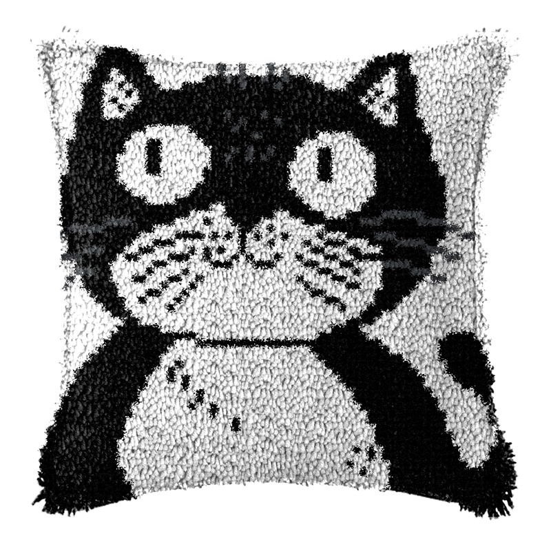 Cojín de gato negro, paquete d - Printed Embroidery Kit reseña y precio