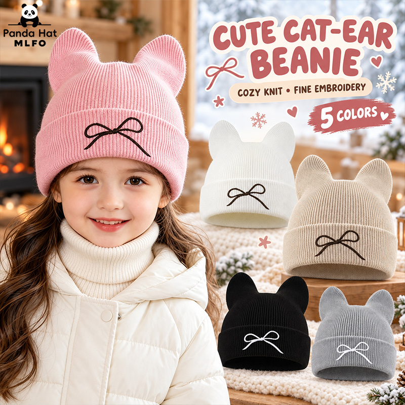 Gorro de punto con orejas de g - Embroidery Cat reseña y precio