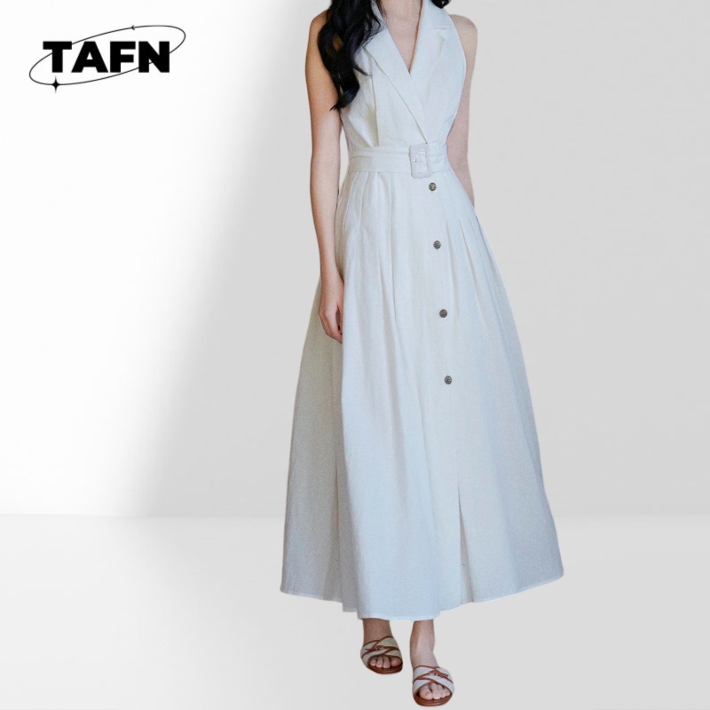 Vestido Midi de Oficina para M - Linen Fabric Natural reseña y precio