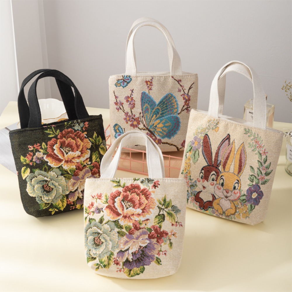 Bolso de lona bordado con flor - Embroidery Cat reseña y precio