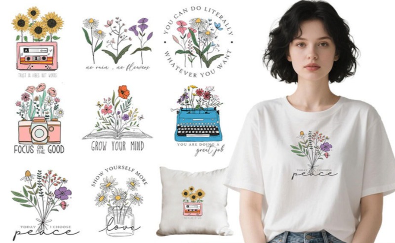 Pegatinas Termoadhesivas de Fl - Embroidery Tshirt reseña y precio