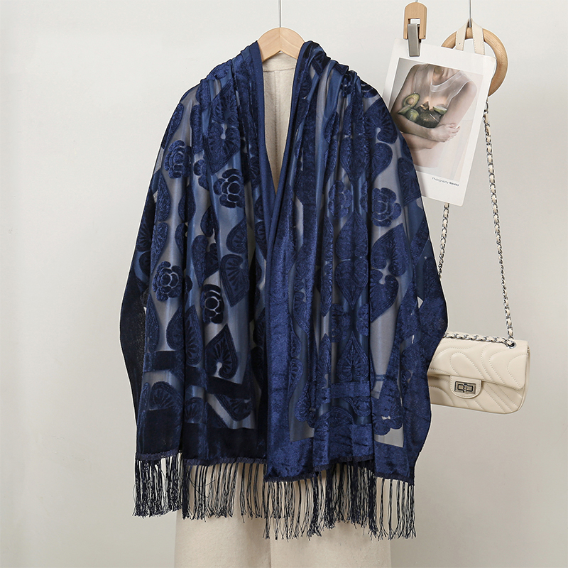 Bufanda de seda bordada con fl - Embroidery Shawl reseña y precio