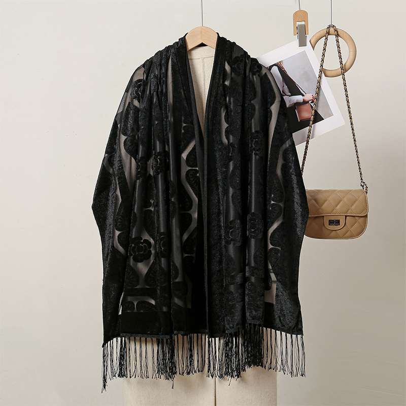 Bufanda de seda bordada con fl - Embroidery Shawl reseña y precio