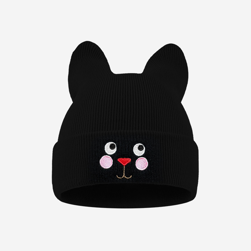 Gorro de punto suave con oreja - Embroidery Cat reseña y precio
