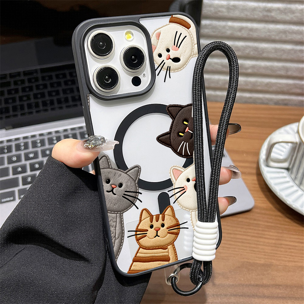 Funda Protectora para Teléfono - Embroidery Cat reseña y precio