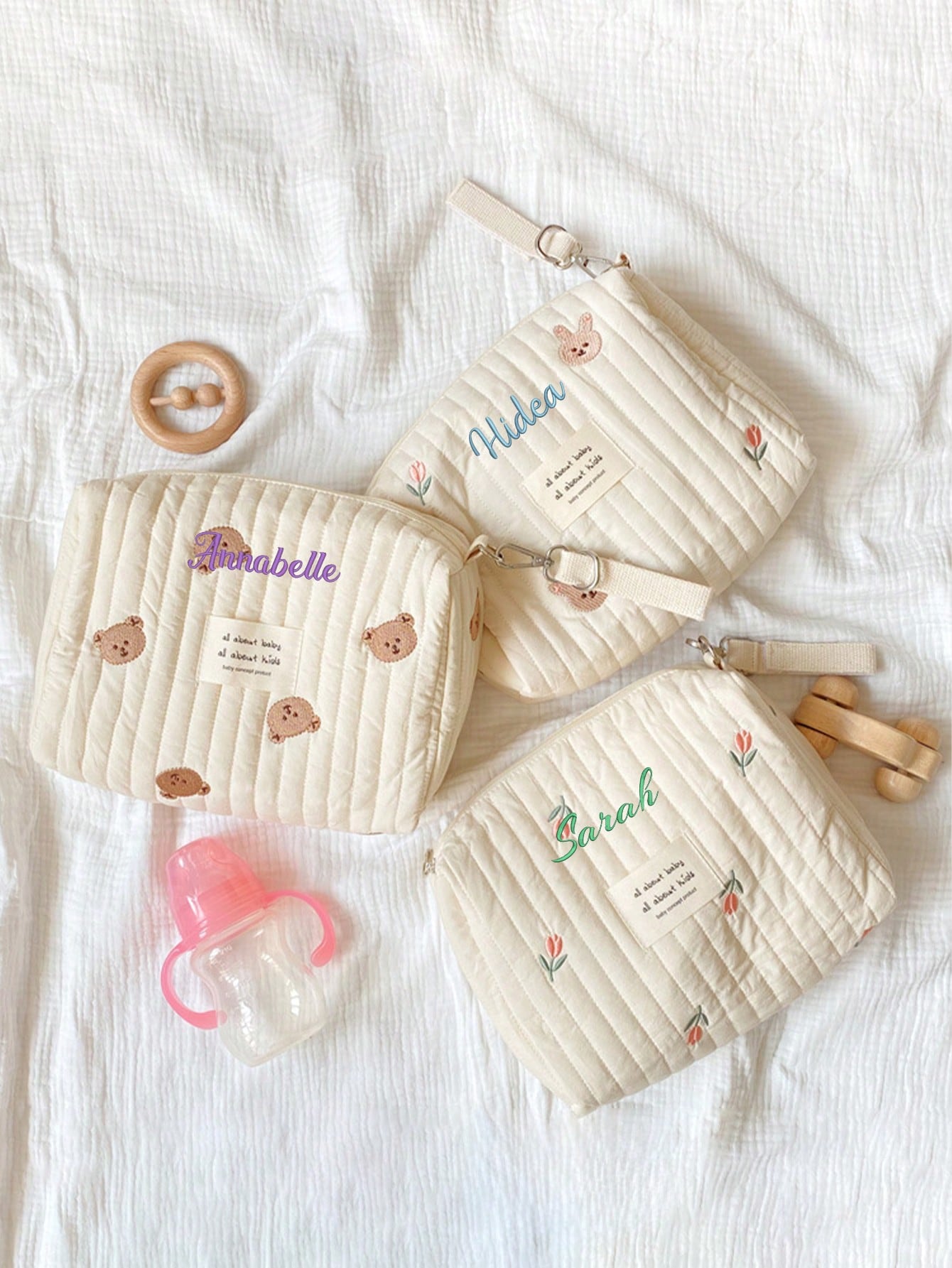 Bolsa de pañales para bebé con - Embroidery And Quilting reseña y precio